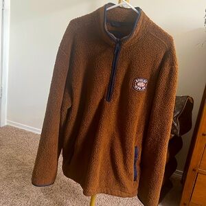 Hurley Brown Outlaw Rattler Sherpa 1/2 Zip Pullover Jacket Men’s XL